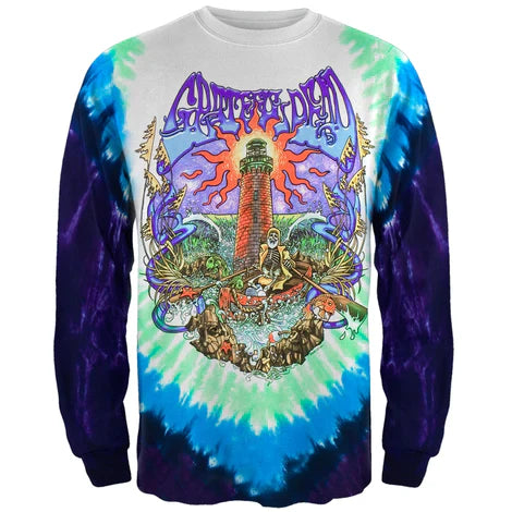 Grateful Dead - Watch Tower Tie Dye Long Sleeve T-Shirt - Size Large - Sky High - Sky High Montgomery cincinnati