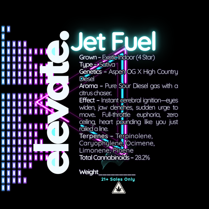 Jet Fuel Exotic Indoor THCa Flower - Elevate Montgomery - Sky High Montgomery cincinnati