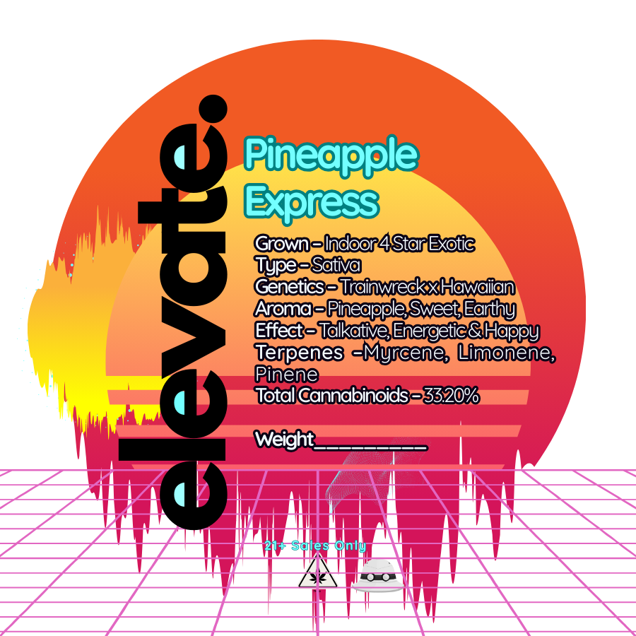 Pineapple Express 4 Star Exotic THCa Flower - Sativa - Elevate Montgomery - Sky High Montgomery cincinnati