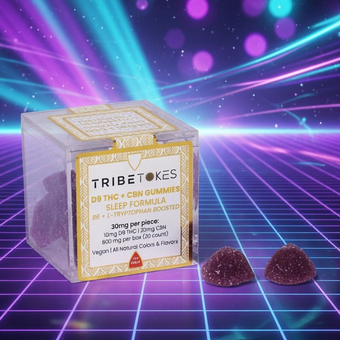 Tribe Tokes - THC+CBN Sleep Gummies | With B6 and L-Tryptophan | Mixed Berry
