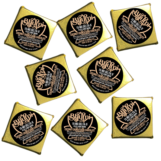 Bhumi Energy Edible-Coconut Crunch Dark Chocolate-15mg D9/1650mg Lion's Mane