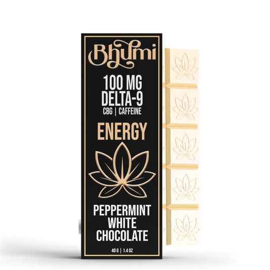 Bhumi Energy Edible-Peppermint White Chocolate-100mg D9/200mg CBG/Caffeine