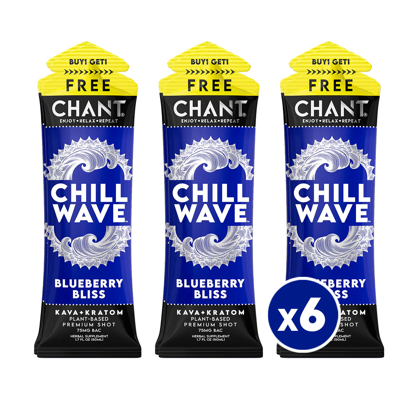 Chant 75mg Kava+Kratom Chill Wave Shots BOGO - Sky High Montgomery - Sky High Montgomery cincinnati