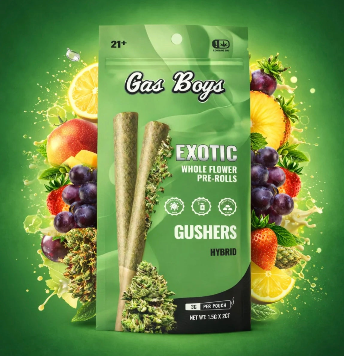 Gas Boys - Exotic Whole Flower Prerolls 1.5Gx2