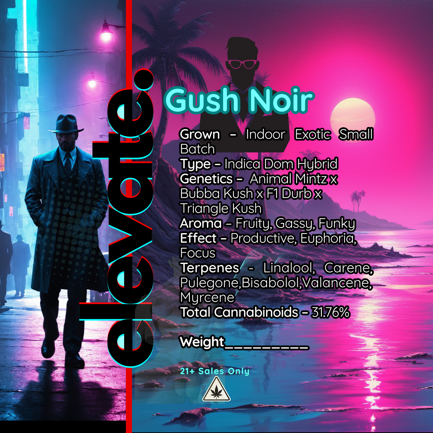 Gush Noir- Indoor Boutique Exotic Small Batch THCa Flower - Indica Dom - Elevate Montgomery - Sky High Montgomery cincinnati