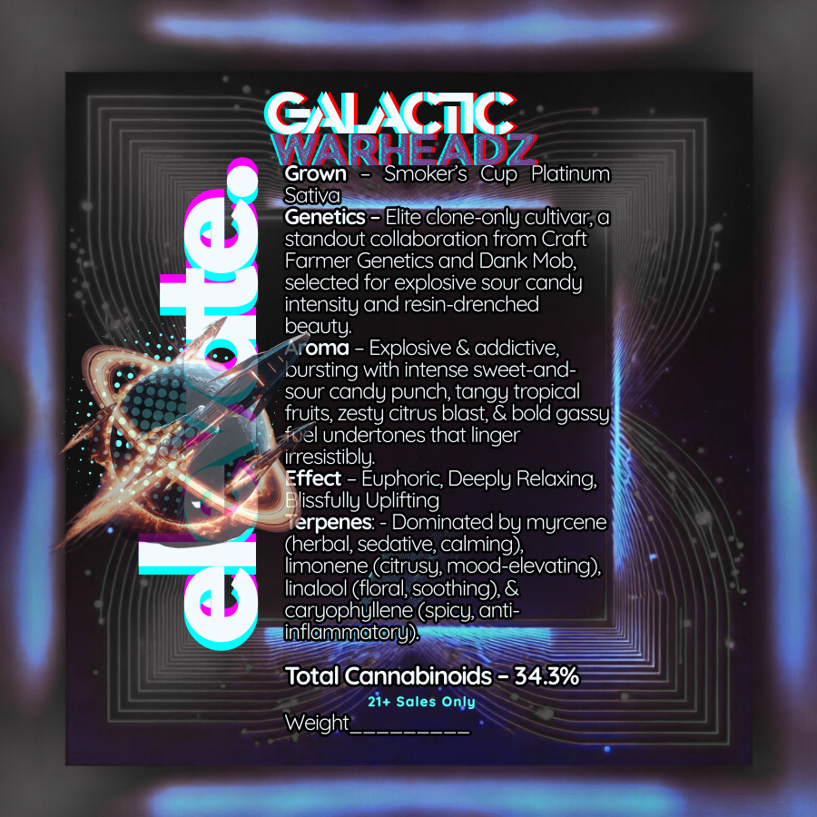 🏆Smokers Cup Galactic Warheadz Platinum THCa Flower🏆 - Elevate - Sky High Montgomery cincinnati