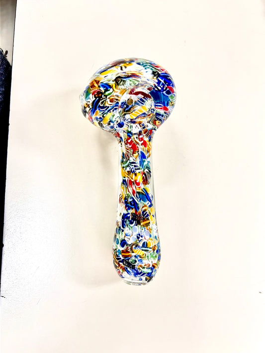 Splatter Frit Glass Hand Pipe