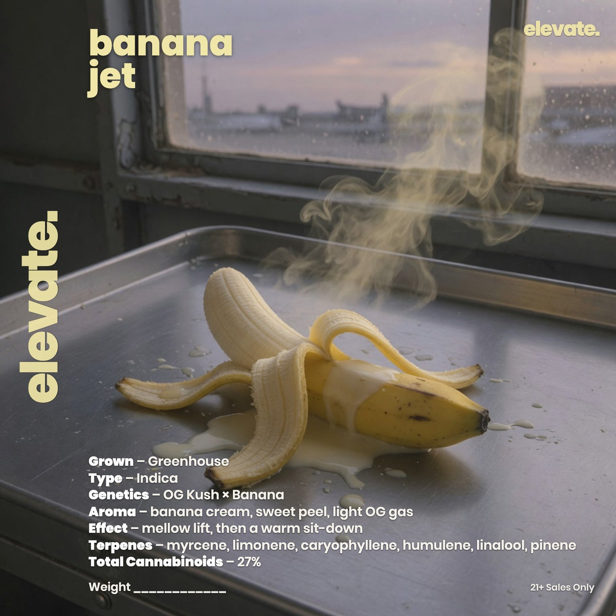 Banana Jet Greenhouse Flower — house jar label