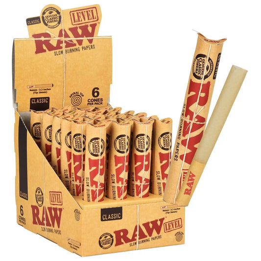 Raw Natural Unrefined 84mm Pre-Rolled Cones 6 Pack - Raw - Sky High Montgomery cincinnati