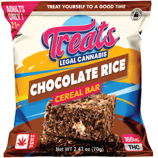 Treats Chocolate Rice Cereal Bar 160mg THC