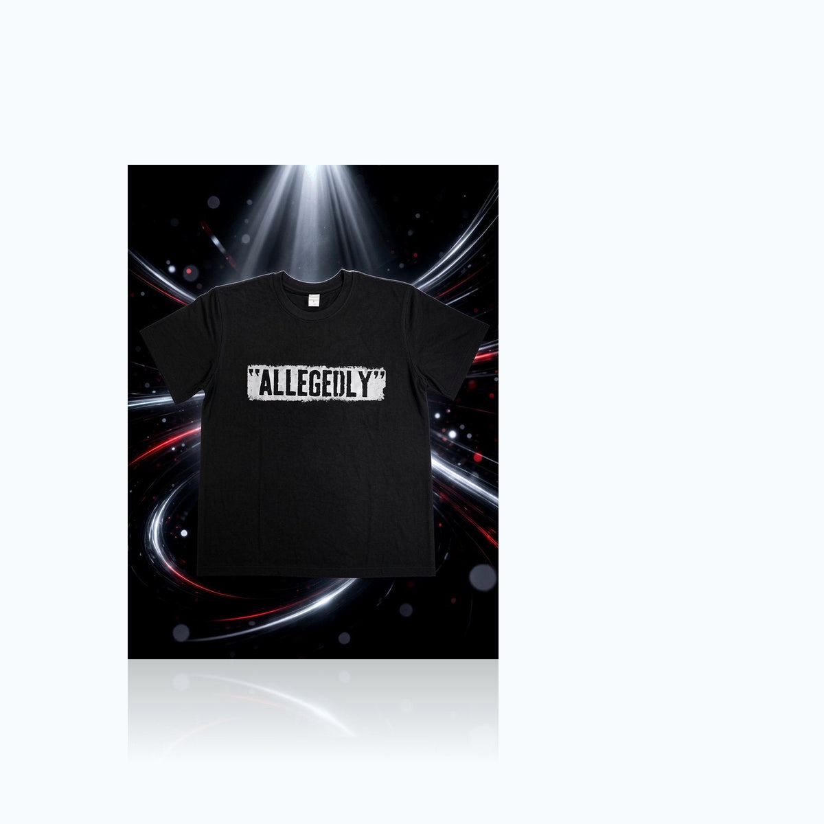 ALLEGEDLY” Distressed Statement Tee — Elevate fountain