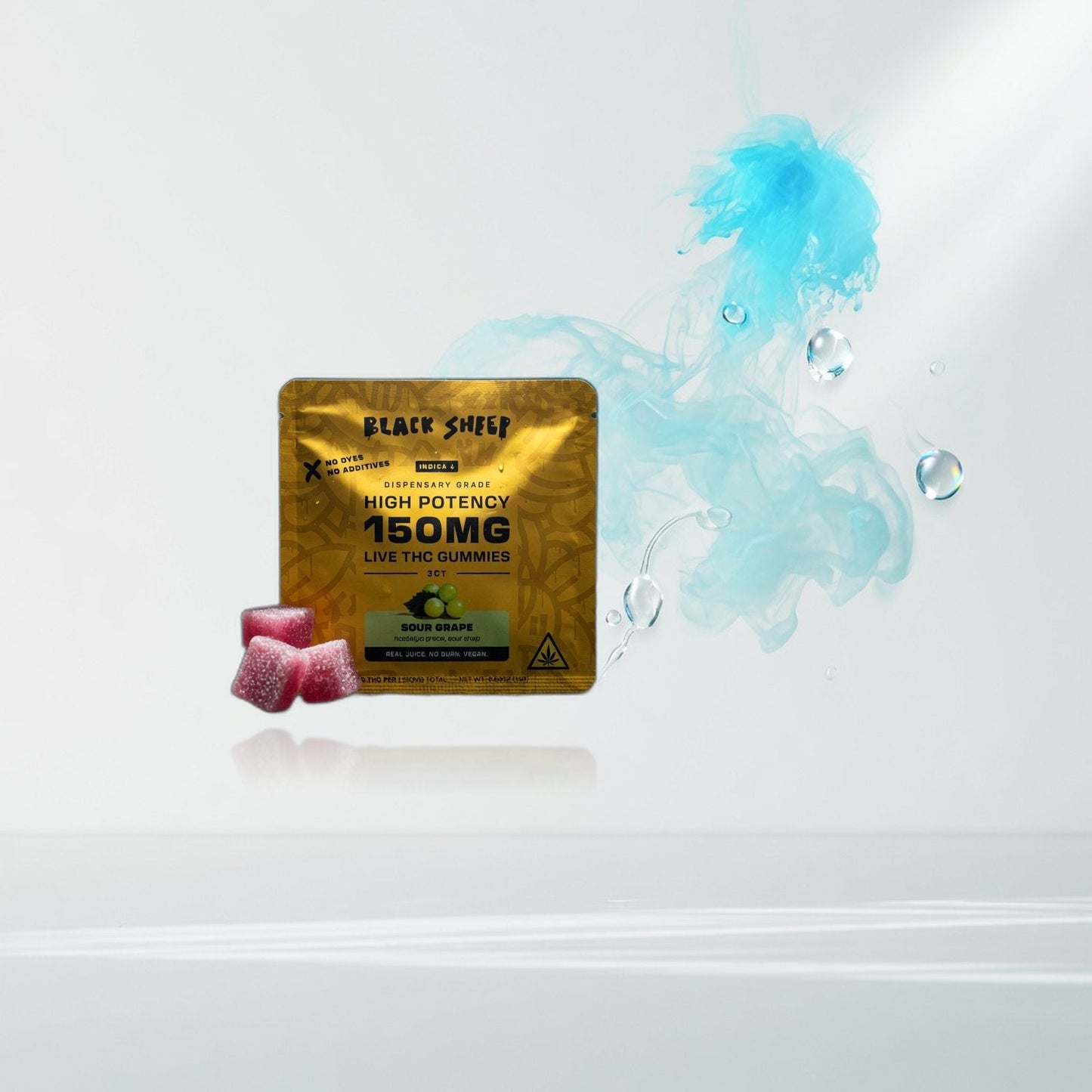 bks-live-thc-gummy-sour-grape-indica-3ct — Elevate fountain packshot