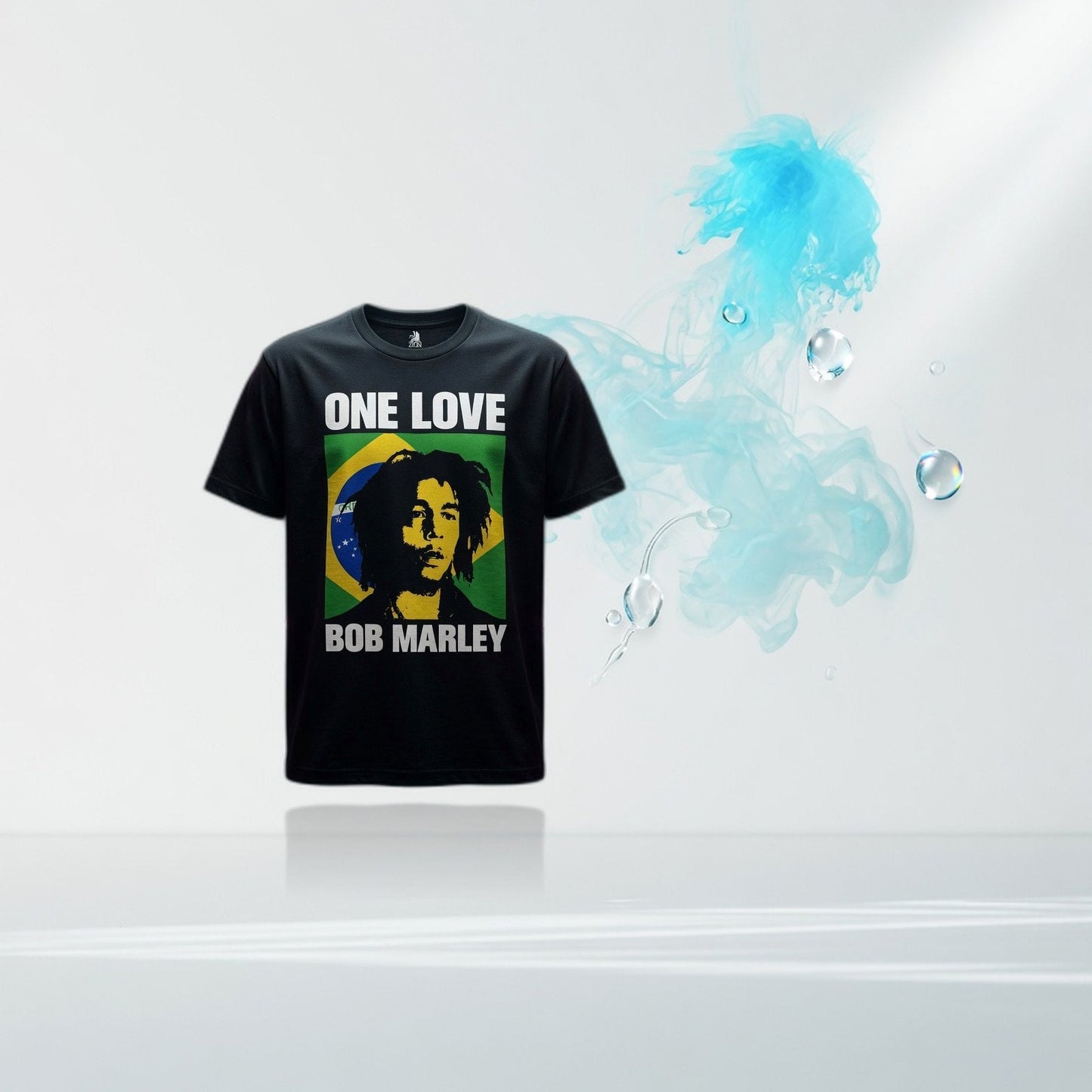bob-marley-one-love-brazil-flag-portrait-t-shirt — Elevate fountain packshot