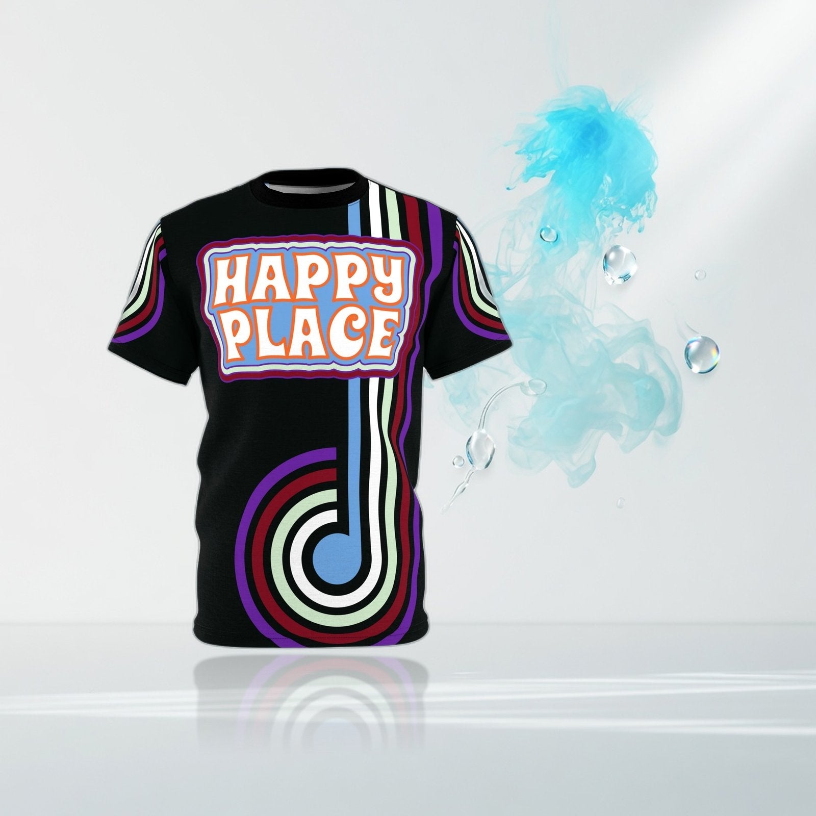 Happy Place Retro Stoner Tee - Black Edition — Elevate fountain