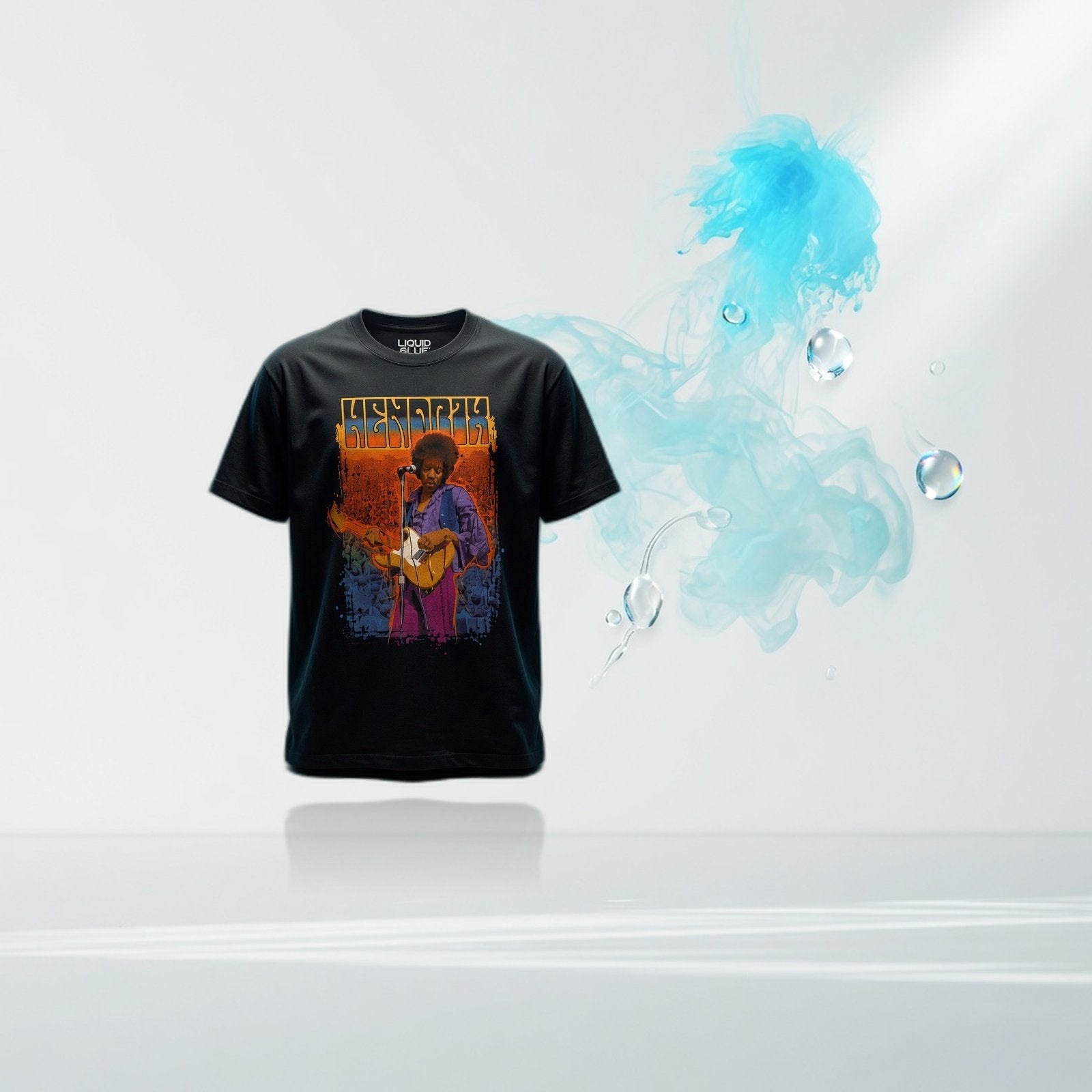 jimi hendrix live in concert neon splash t shirt — Elevate fountain