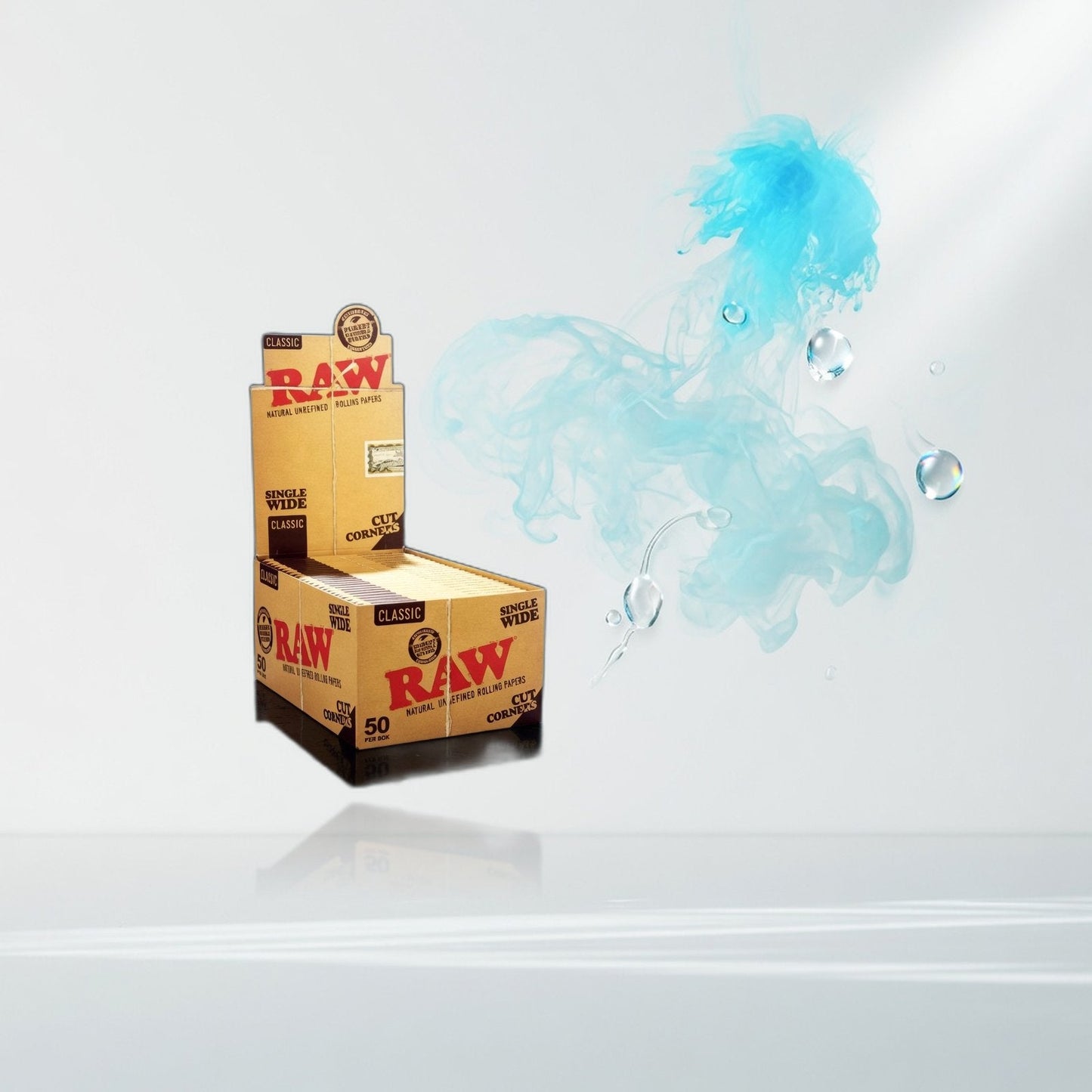 raw cut corners rolling papers single wide — Elevate fountain