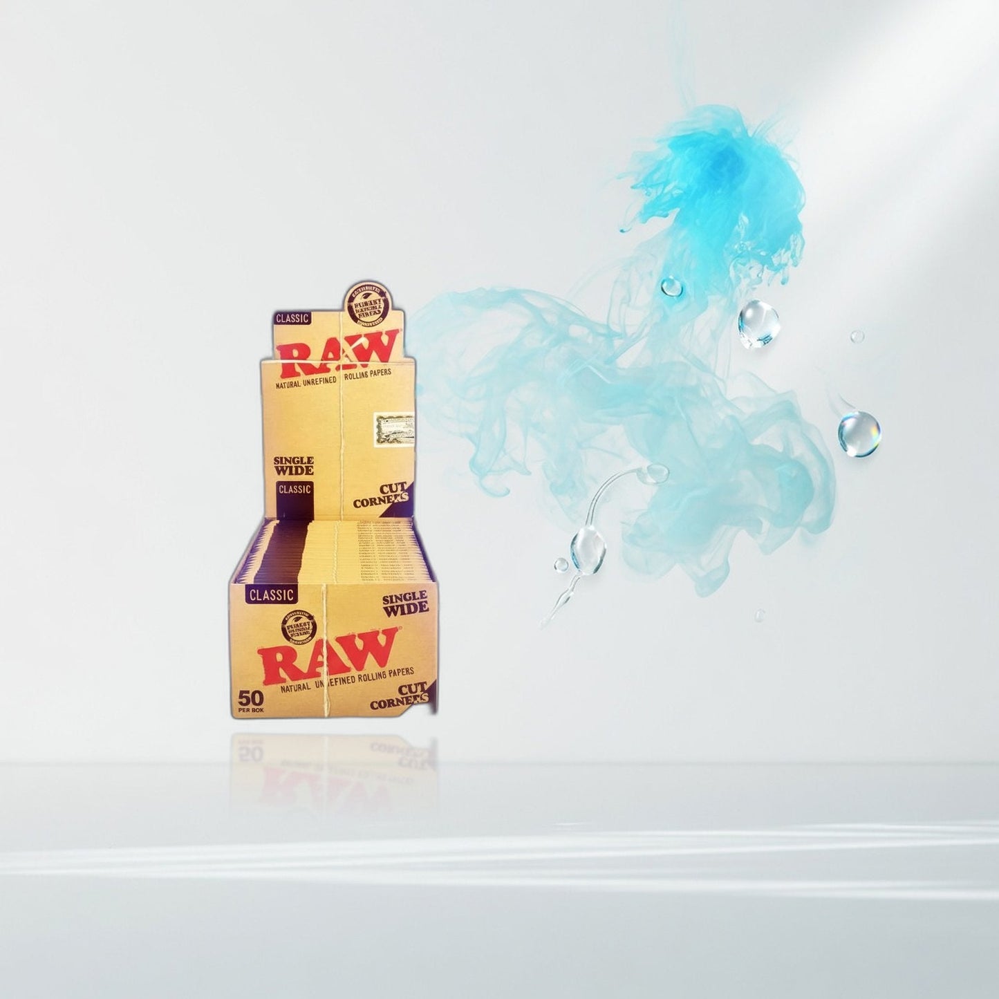 RAW Cut Corners Rolling Papers | Single Wide — Elevate fountain