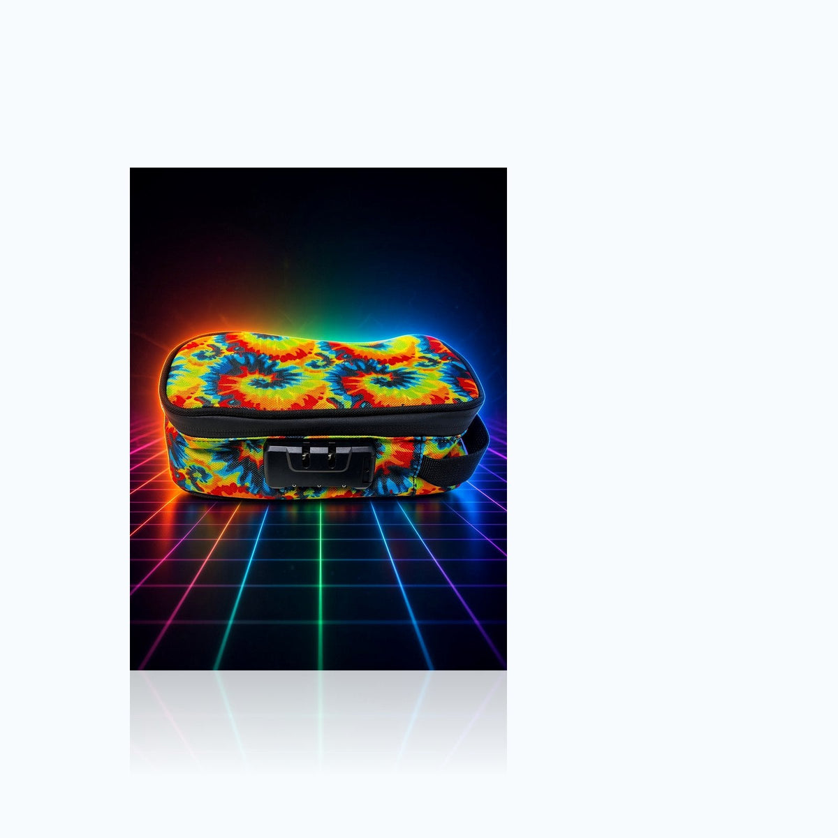 Tie-Dye Smell Proof — Combination Lock Stash Bag with Padded Pockets — Elevate fountain