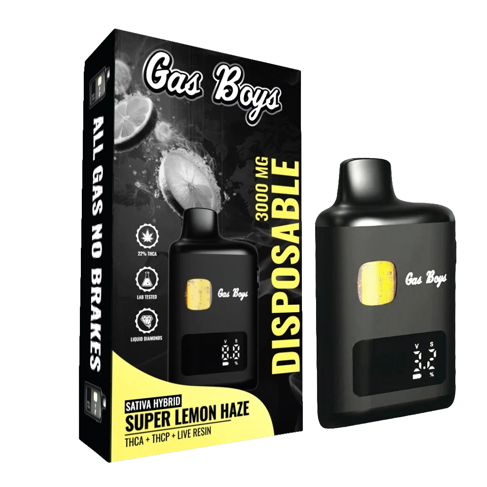 Gas Boys Liquid Diamonds Disposable 3000mg - Super Lemon Haze (Sativa-Hybrid)