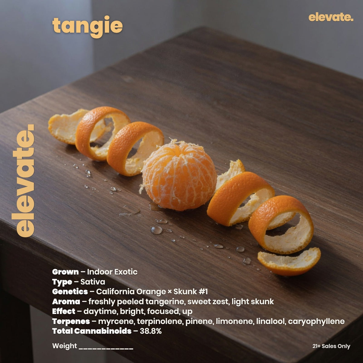Tangie Exotic Flower — house jar label