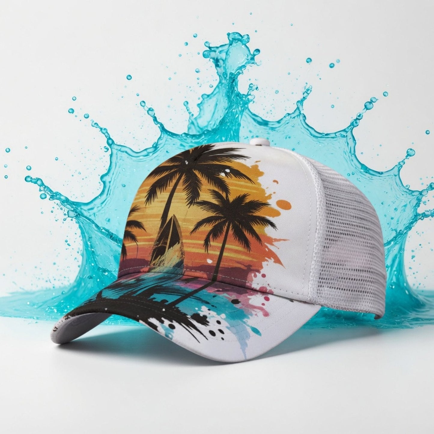 Tropical Sunset Mesh Hat